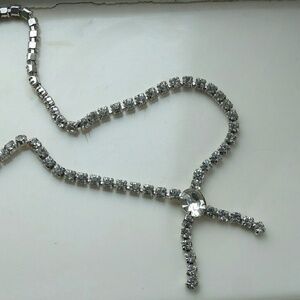 Rhinestone Bolo Tie Choker Necklace